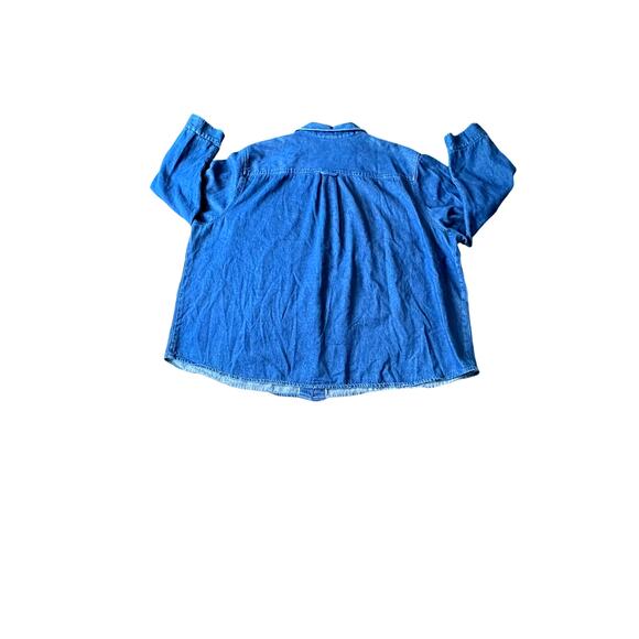 Fashion Bug size 30W Christmas button-up shirt denim teddy bears snow flakes - Picture 2 of 8